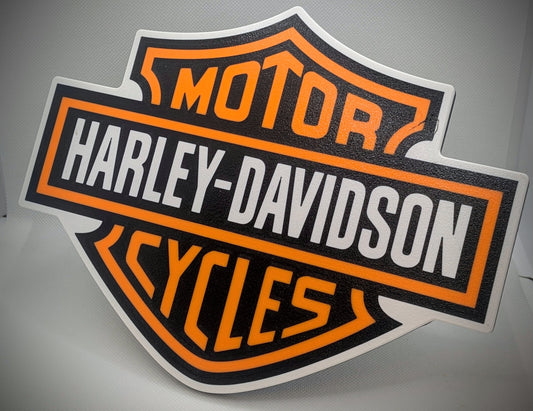 Hitch Cover - Harley Davidson Logo - Orange Text