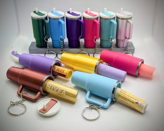 Mini Tumbler Lip Balm or Cash Holder Keychains - 6-Pack