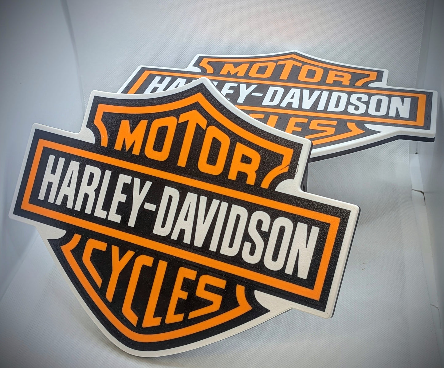 Hitch Cover - Harley Davidson Logo - Orange Text