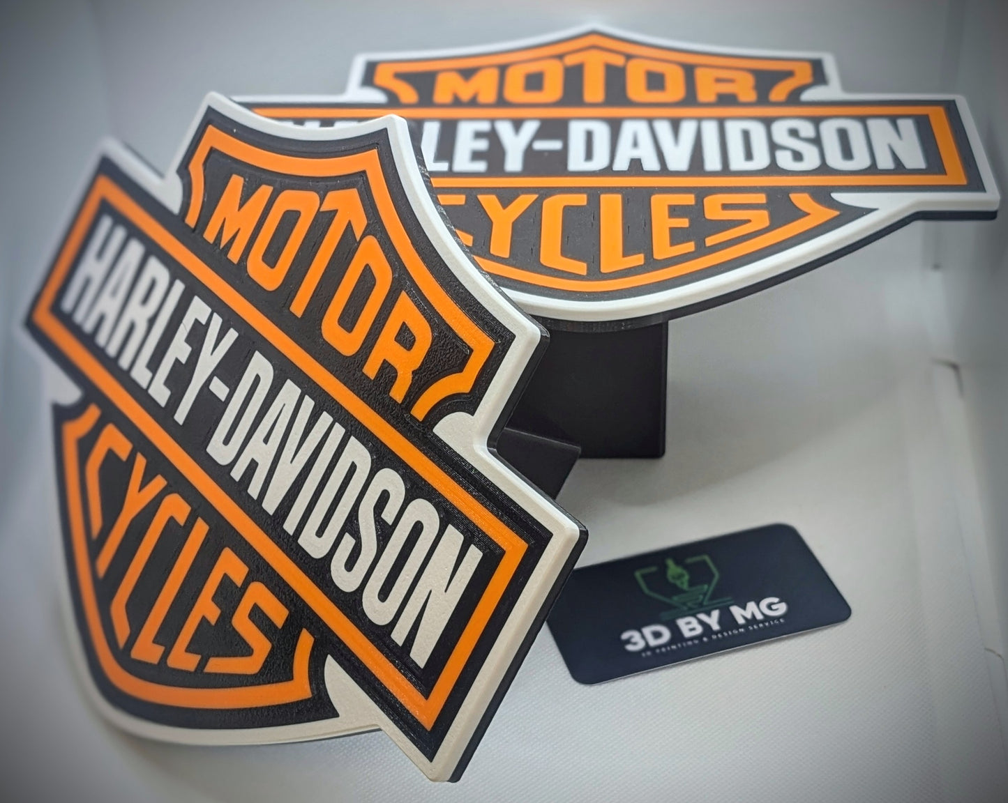 Hitch Cover - Harley Davidson Logo - Orange Text
