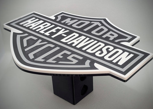 Hitch Cover - Harley Davidson Logo - Grey Text