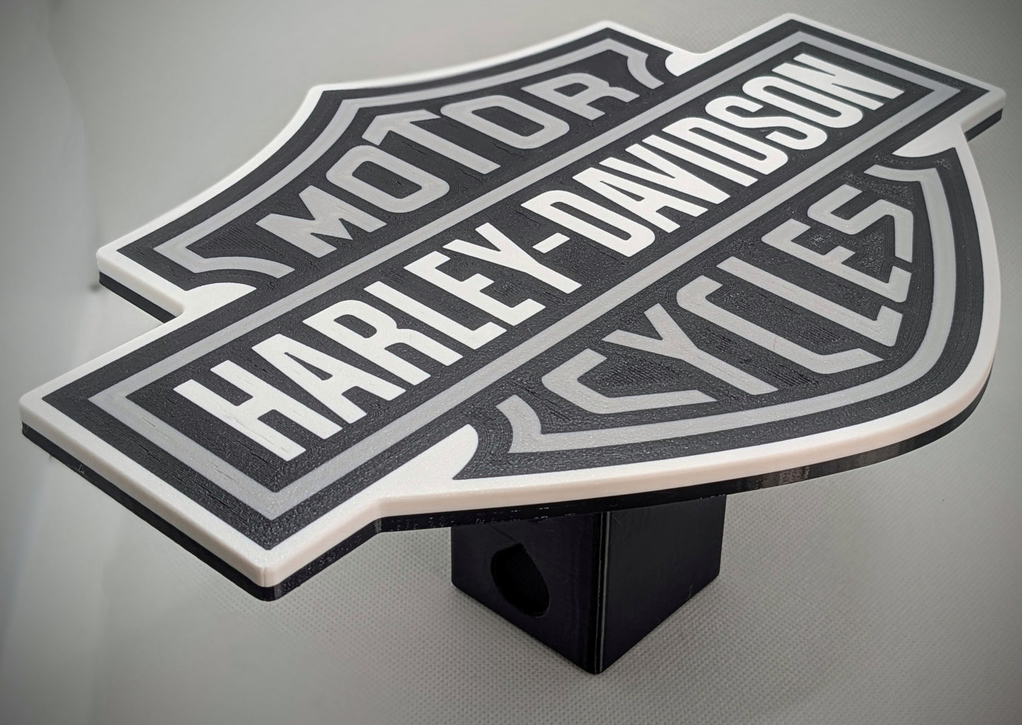 Hitch Cover - Harley Davidson Logo - Grey Text