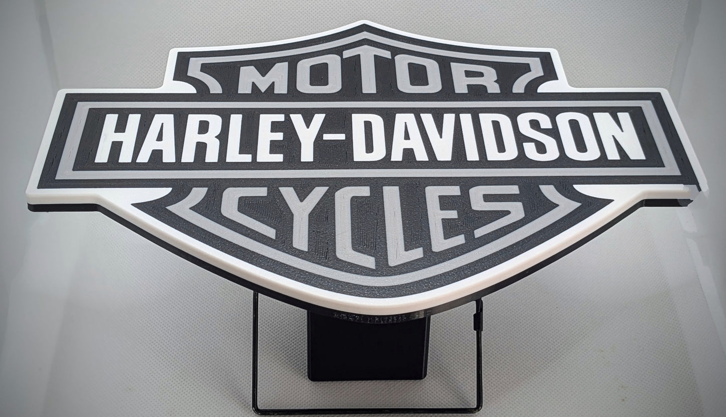 Hitch Cover - Harley Davidson Logo - Grey Text