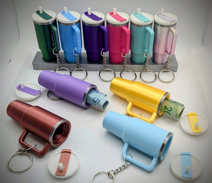 Mini Tumbler Lip Balm or Cash Holder Keychains - 6-Pack