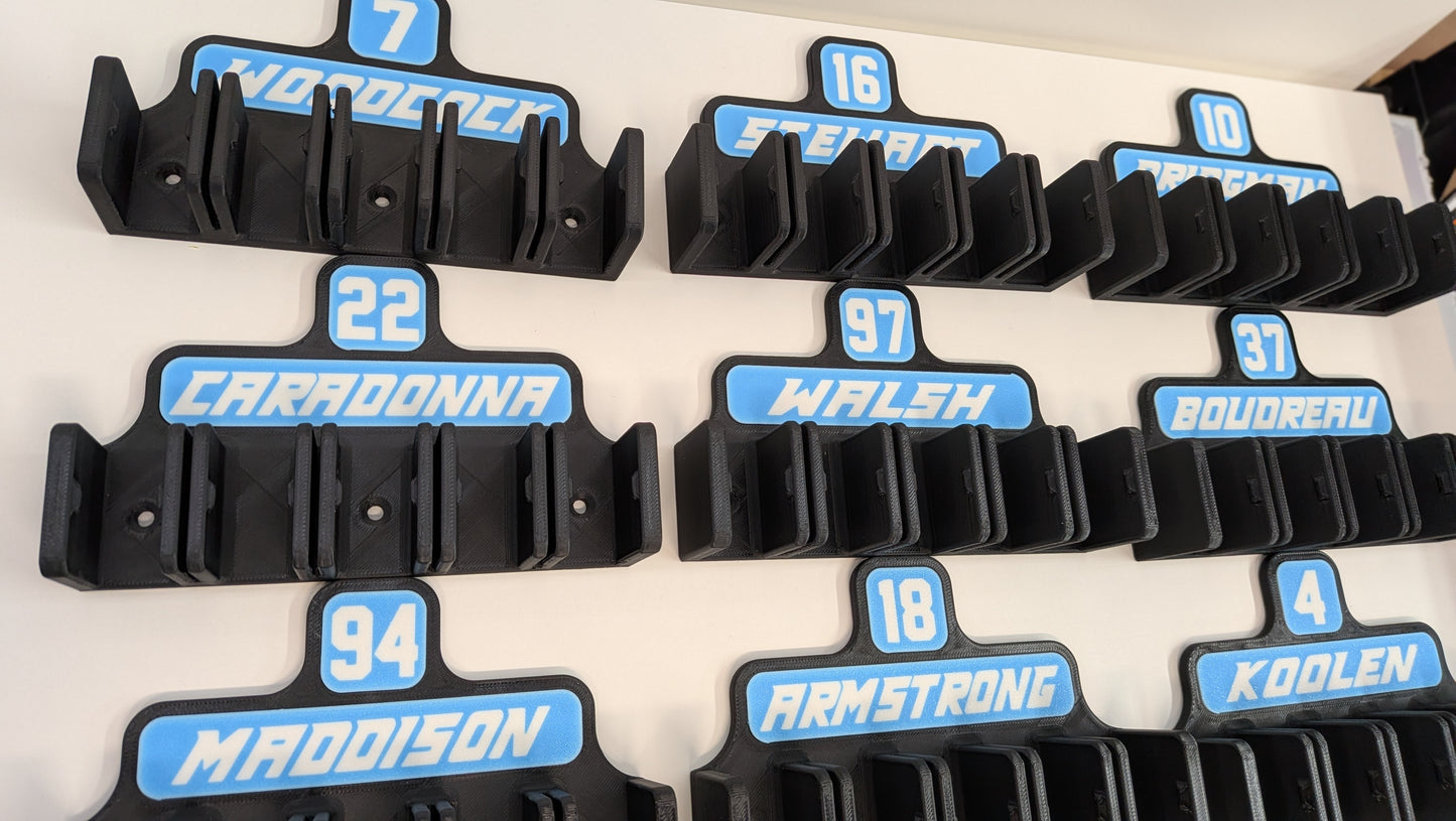 Hockey Stick Holder - Custom Name & Number