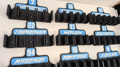Hockey Stick Holder - Custom Name & Number