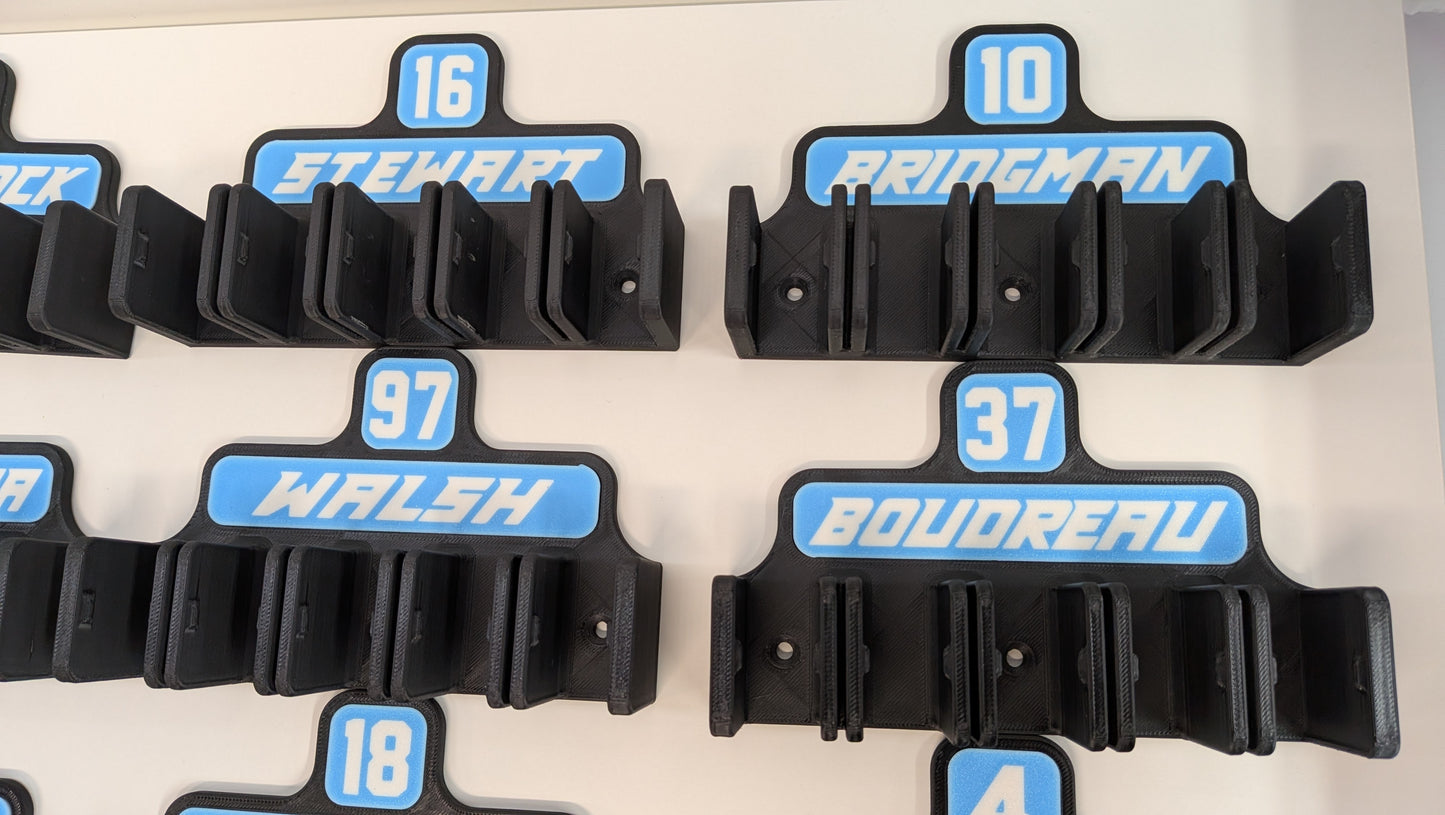 Hockey Stick Holder - Custom Name & Number