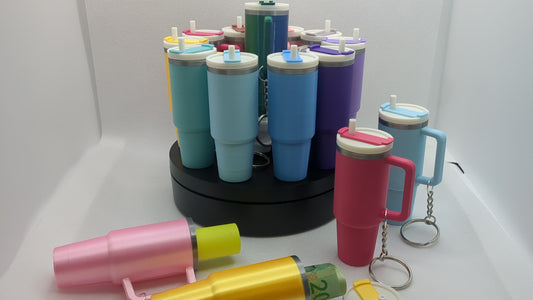Mini Tumbler Lip Balm or Cash Holder Keychains - 6-Pack